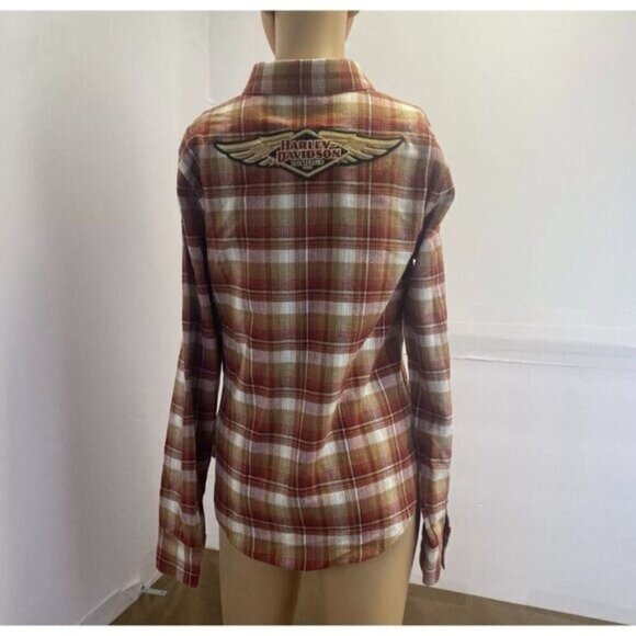 Harley-Davidson Women's 120th Anniversary Plaid Flannel Shirt Size 1W New - Picture 2 of 11